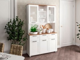 Буфет Катерини (дуб бельмунд/белое дерево) в Шахте - shahta.mebel-nsk.ru | фото