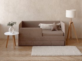 Диван-кровать Happy (капучино) в Шахте - shahta.mebel-nsk.ru | фото