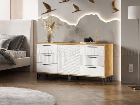 Комод (1500) Флэш (дуб крафт/браш вайт) в Шахте - shahta.mebel-nsk.ru | фото