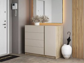 Комод Бостон  КМ-001 (дуб крафт серый/кашемир) в Шахте - shahta.mebel-nsk.ru | фото