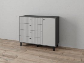 Комод «Катрин-13» (графит/светло-серый) в Шахте - shahta.mebel-nsk.ru | фото