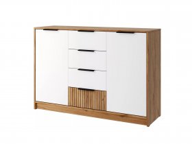 Комод КМ-002 Ивис (дуб крафт золотой/белый) в Шахте - shahta.mebel-nsk.ru | фото