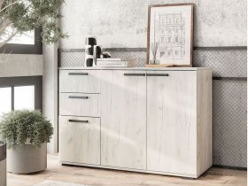 Комод Стандарт-3 NEW (дуб крафт белый) в Шахте - shahta.mebel-nsk.ru | фото