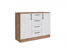 Комод Вегас (дуб крафт табачный/дуб крафт белый) в Шахте - shahta.mebel-nsk.ru | фото