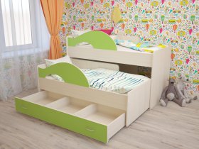 Кровать детская двухуровневая Радуга 80*160 в Шахте - shahta.mebel-nsk.ru | фото