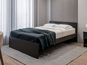 Кровать двуспальная 1,4м Бруклин СБ-3353 (диамант серый) в Шахте - shahta.mebel-nsk.ru | фото