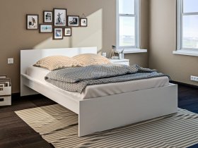 Кровать двуспальная 1,4м Леон СБ-3368 (белый) в Шахте - shahta.mebel-nsk.ru | фото