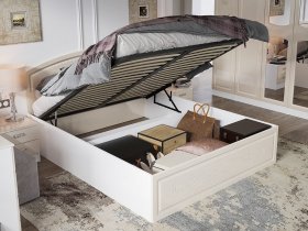 Кровать двуспальная 1,6 м Венеция КРМП-160 с подъемным механизмом в Шахте - shahta.mebel-nsk.ru | фото