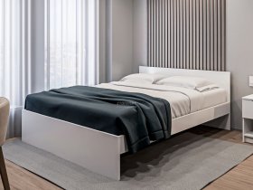 Кровать двуспальная 1,6м Бруклин СБ-3354 (белый) в Шахте - shahta.mebel-nsk.ru | фото