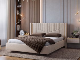 Кровать двуспальная 1,6м Диор (кашемир суфле (велюр)) в Шахте - shahta.mebel-nsk.ru | фото