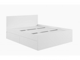 Кровать двуспальная с ящиками 1,6м Мадера-М1600 (белый) в Шахте - shahta.mebel-nsk.ru | фото
