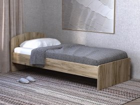 Кровать односпальная 80 с низкой спинкой (дуб крафт серый) в Шахте - shahta.mebel-nsk.ru | фото