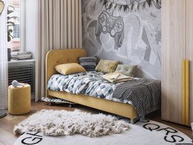 Кровать односпальная Лео 0,9 м в Шахте - shahta.mebel-nsk.ru | фото