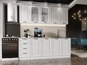 Кухонный гарнитур Агава 2,0 м (акация белая) в Шахте - shahta.mebel-nsk.ru | фото