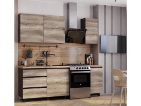 Кухонный гарнитур Энигма 1,6м (венге/дуб каньон) в Шахте - shahta.mebel-nsk.ru | фото
