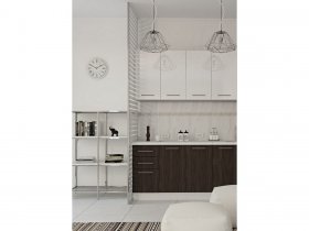 Кухонный гарнитур МДФ Выгодно и точка 1,5 м (белый глянец/ироко) в Шахте - shahta.mebel-nsk.ru | фото