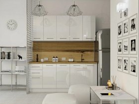 Кухонный гарнитур МДФ Выгодно и точка 2,0 м (белый глянец) в Шахте - shahta.mebel-nsk.ru | фото