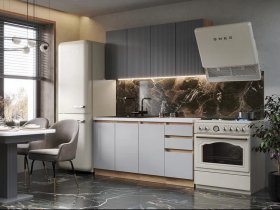 Кухонный гарнитур Ника 1,6 м (графит/серый софт) в Шахте - shahta.mebel-nsk.ru | фото