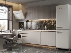 Кухонный гарнитур Ника 2,0 м (коричневый софт/бежевый софт) в Шахте - shahta.mebel-nsk.ru | фото