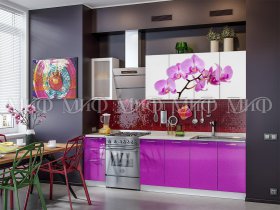 Кухонный гарнитур Орхидея (фиолетовый) в Шахте - shahta.mebel-nsk.ru | фото
