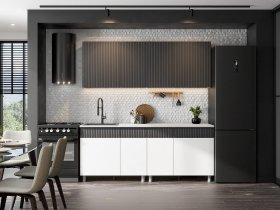 Кухонный гарнитур София (2,0м) (бланж/графит матовый) в Шахте - shahta.mebel-nsk.ru | фото