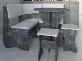 Кухонный уголок Лотос  (цемент темный к/з White) в Шахте - shahta.mebel-nsk.ru | фото