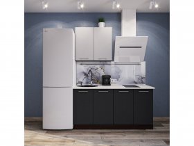 Модульная кухня Классика (белый глянец/черный) в Шахте - shahta.mebel-nsk.ru | фото