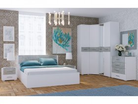 Модульная спальня Бьянка (белый/бетон) в Шахте - shahta.mebel-nsk.ru | фото