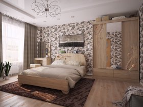 Модульная спальня Виктория-1 (дуб сонома) в Шахте - shahta.mebel-nsk.ru | фото