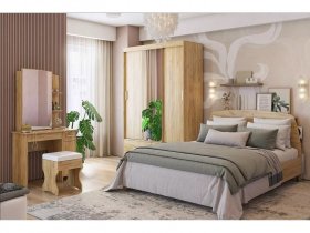 Модульная спальня Виктория-1 (дуб крафт золотой) в Шахте - shahta.mebel-nsk.ru | фото