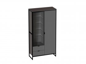 Шкаф 2 дв 2 ящ Нора (металл бруклин/графит) (гостиная) в Шахте - shahta.mebel-nsk.ru | фото
