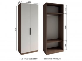 Шкаф 900 Роза (орех франклин карамельный/бежевый скин) в Шахте - shahta.mebel-nsk.ru | фото