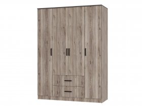 Шкаф четырехстворчатый Титан (дуб смоки) в Шахте - shahta.mebel-nsk.ru | фото