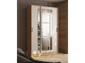 Шкаф-купе 1,4м «Стиль-2» (дуб крафт золотой/кашемир) в Шахте - shahta.mebel-nsk.ru | фото