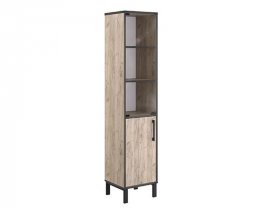 Шкаф-пенал витрина Шк033.0 Гермес лофт (дуб крафт серый) в Шахте - shahta.mebel-nsk.ru | фото