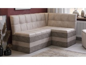 Скамья угловая «Оскар» исп. 2 (микровелюр Wellmart Dark Beige/Latte) в Шахте - shahta.mebel-nsk.ru | фото