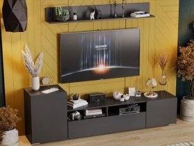 Стенка «Сильвия» (графит серый) в Шахте - shahta.mebel-nsk.ru | фото