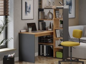 Стол письменный тип 16 (дуб крафт золотой/графит серый) в Шахте - shahta.mebel-nsk.ru | фото