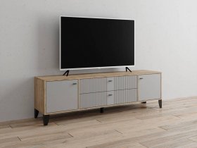Тумба под ТВ Парус-10 (дуб крафт серый/серый) в Шахте - shahta.mebel-nsk.ru | фото