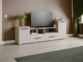 Тумба под ТВ Парус-2 (дуб крафт серый/кашемир) в Шахте - shahta.mebel-nsk.ru | фото