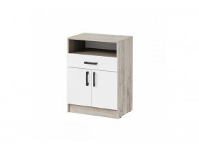 Тумба ТБ-1 Вега (дуб крафт серый/белый) в Шахте - shahta.mebel-nsk.ru | фото